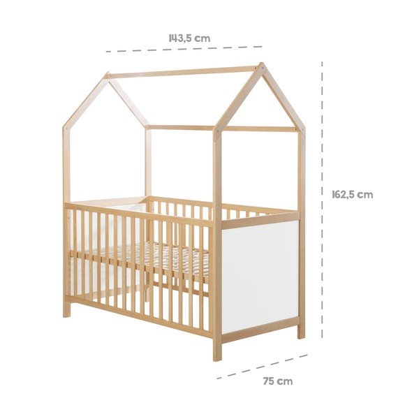 Bijeli/u prirodnoj boji dječji krevet 70x140 cm – Roba-image-4