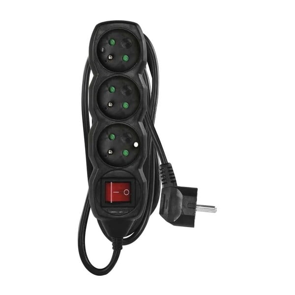 Crni produžni kabel s 3 utičnice i prekidačem EMOS, 3m-image-3