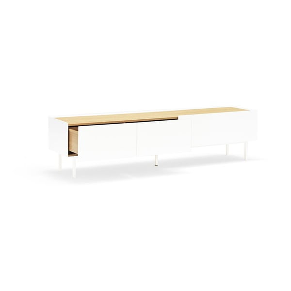 Bijela/u prirodnoj boji TV komoda u dekoru hrasta 180x45 cm Arista – Teulat-image-4