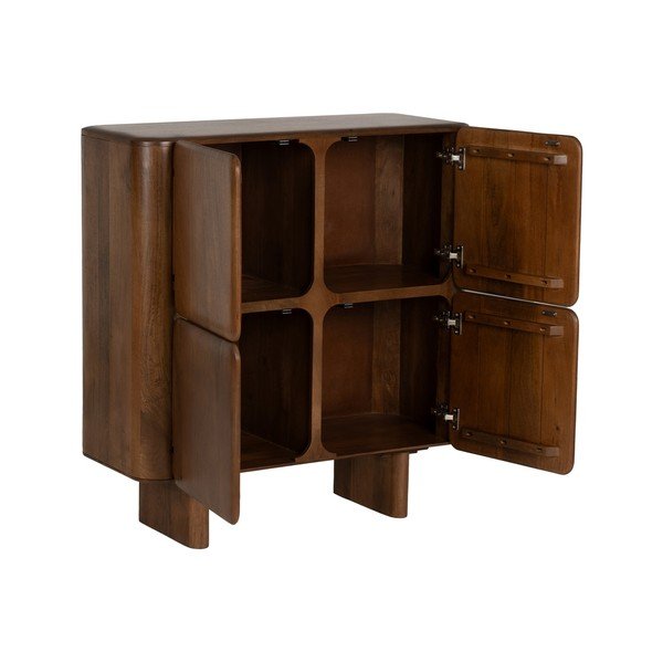 Smeđi ormarić od masivnog manga 104x110x45 cm Nosy – Ixia-image-2