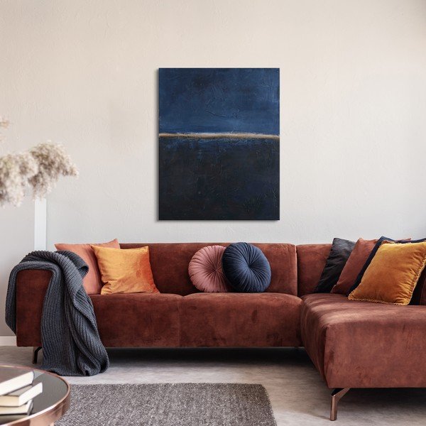 Ručno oslikana slika 78x98 cm Edge Blue   – Malerifabrikken-image-1