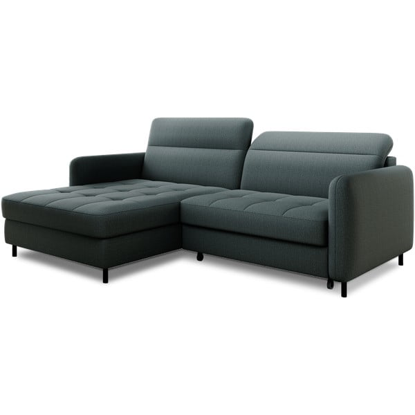 Prljavo zelena baršunasti sklopiva/s prostorom za odlaganje kutna garnitura (s lijevim kutom/s ležaljkom) Gomsi – ELTAP-image-2