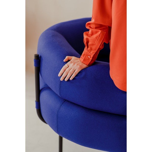 Plava vunena fotelja Ubi – noo.ma-image-4