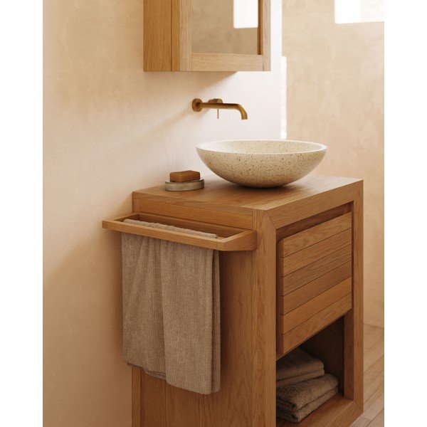 Nizak ormarić za ispod umivaonika od masivne tikovine u prirodnoj boji 60x80 cm Saula – Kave Home-image-3