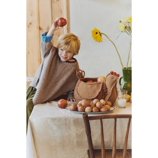 Smeđa tekstilna dječja kutija za pohranu 48x32x29 cm Chicken Toffee – Lorena Canals-image-1