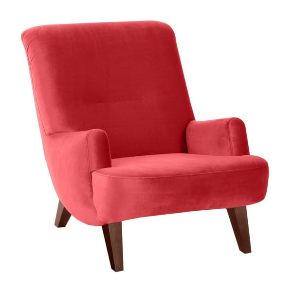 Crvena fotelja sa smeđim nogama Max Winzer Brandford Suede