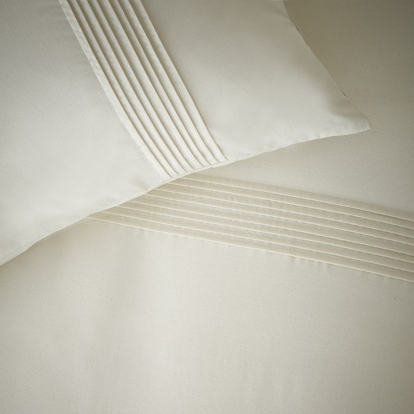 Krem posteljina za krevet za jednu osobu 135x200 cm Pintuck Easy Iron Percale – Catherine Lansfield-image-3