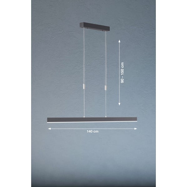 Crna LED viseća svjetiljka s mogućnosti zatamnjivanja Straight – Fischer & Honsel-image-4