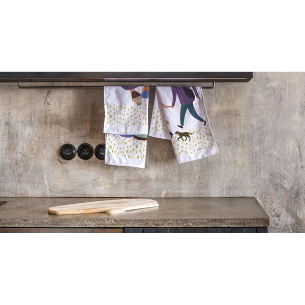 Set od 2 bijela pamučna kuhinjska ručnika Butter Kings Family, 50 x 70 cm-image-1