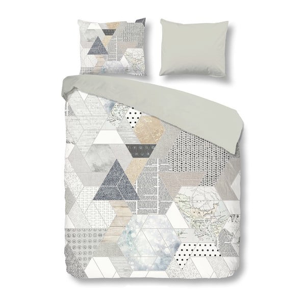 Siva pamučna posteljina za bračni krevet Dobro jutro Jenna, 200 x 200 cm