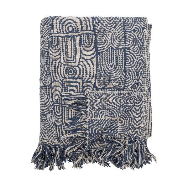 Plava deka od mješavine pamuka 130x160 cm Bresso – Bloomingville
