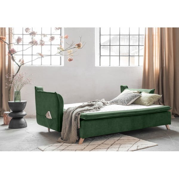 Zelena baršunasti sklopiva sofa 225 cm Charming Charlie – Miuform-image-4