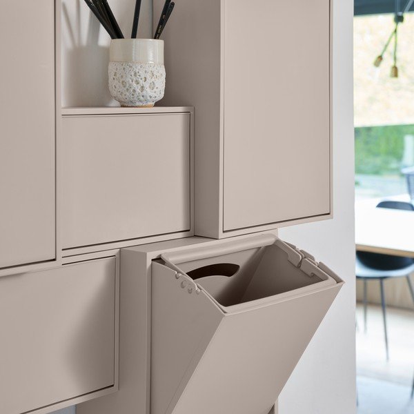 Svijetlo siva kanta za smeće za odvojeni otpad/zidna od reciklirane plastike Recycling Box – ReCollector-image-3