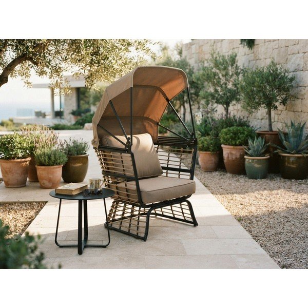 Bež metalna vrtna fotelja Paros – Garden Pleasure-image-1