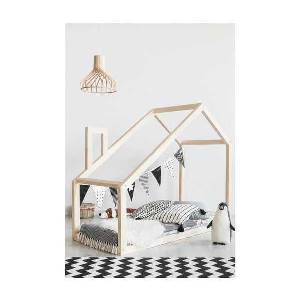 Kućni krevet od borovine Adeko Mila DM, 70 x 160 cm