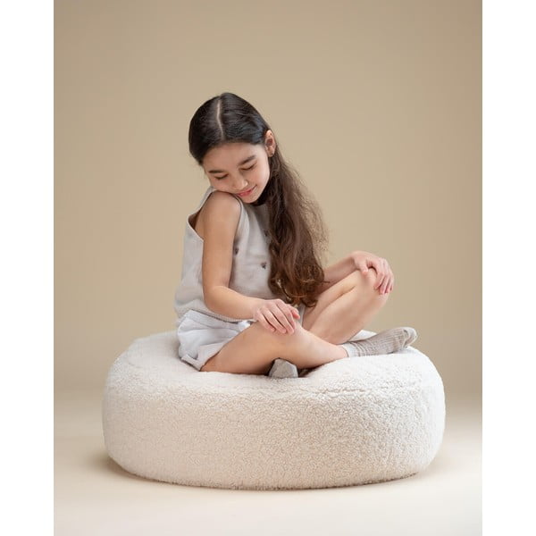 Krem vreća za bebe od bouclé tkanine Round – Wigiwama-image-1