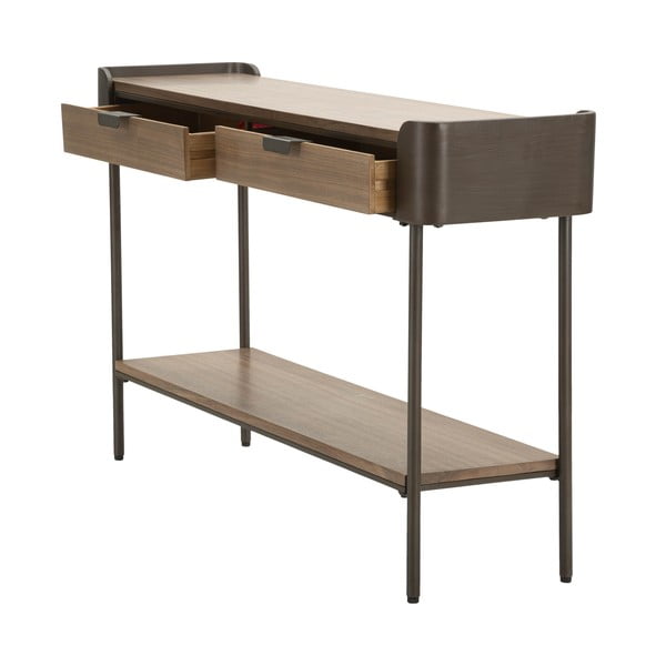 Smeđi pomoćni stol od masivne jele 31x120 cm Toronto – Mauro Ferretti-image-3