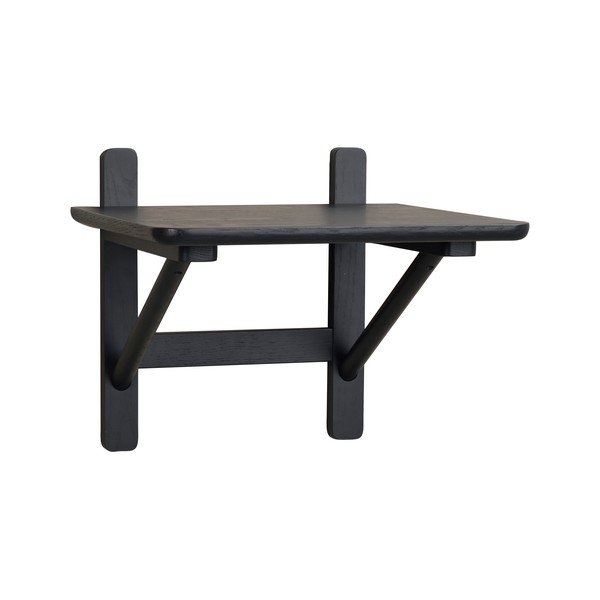 Crni noćni ormarić u dekoru hrasta s policama Camrose - Rowico-image-2