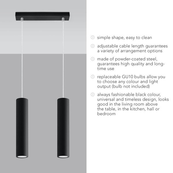 Crna metalna viseća svjetiljka Castro – Sollux-image-4