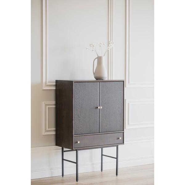 Smeđa komoda s hrastovim furnirom Rowico Clearbrook širine 79 cm-image-3