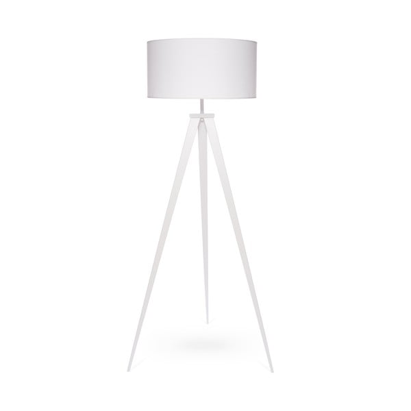 Podna svjetiljka s bijelim metalnim nogama i bijelim sjenilom Bonami Essentials Kiki