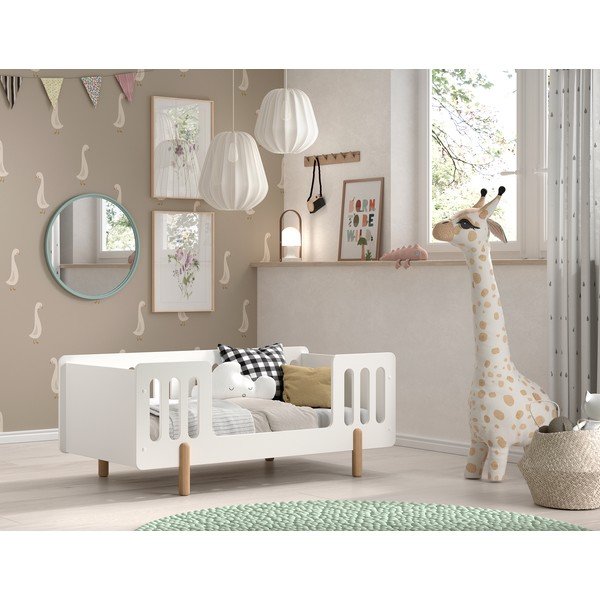 Bijeli dječji krevet od masivnog bora 70x140 cm SMILE – Vipack-image-1