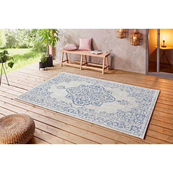 Plavo-krem vanjski tepih NORTHRUGS Tilos, 160 x 230 cm-image-1