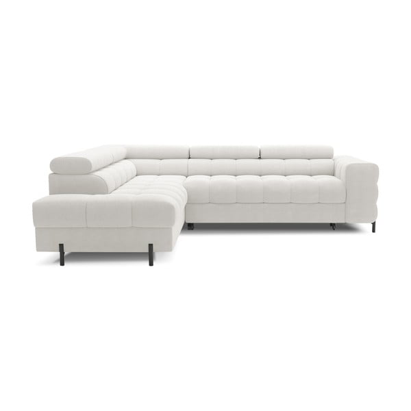 Krem sklopiva/s prostorom za odlaganje kutna garnitura od bouclé tkanine (s lijevim kutom/u obliku slova L) Ferucce – ELTAP-image-2