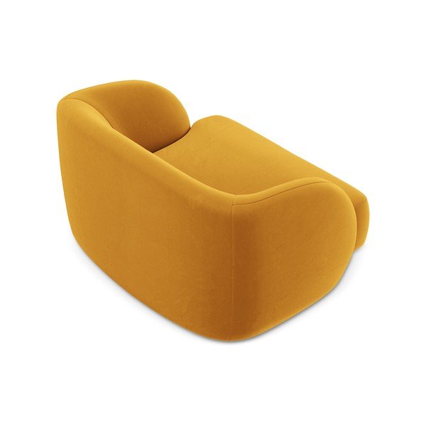 Senf žuta baršunasti fotelja Miley – Micadoni Home-image-4