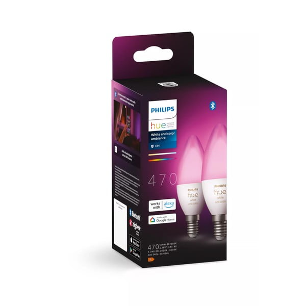 LED pametne žarulje u setu 2 kom E14, 5 W White and color ambiance – Philips Hue