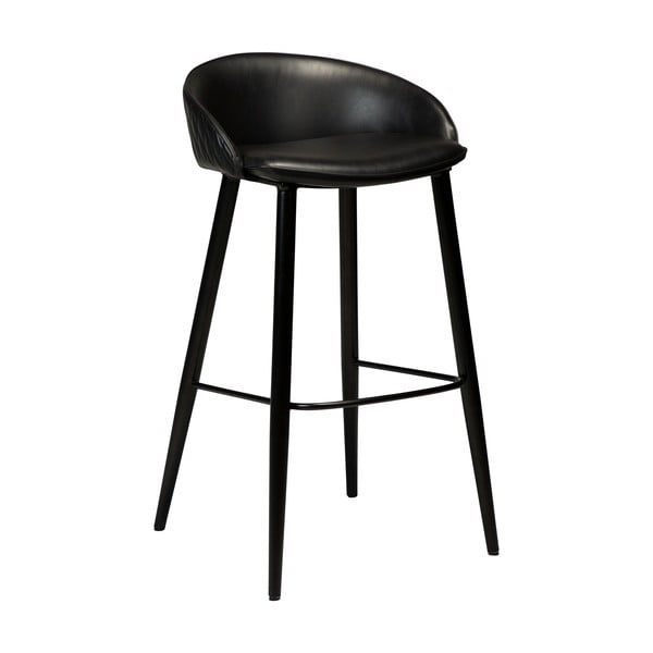 Crna barska stolica s imitacijom kože DAN-FORM Denmark Dual, visina 91 cm