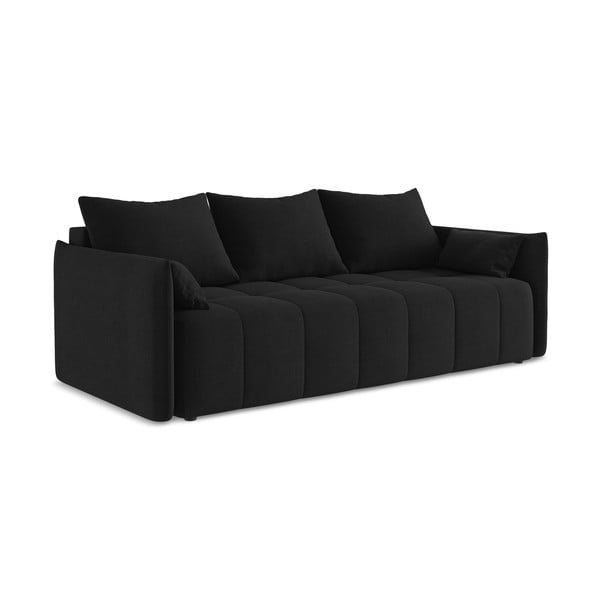 Crna sklopiva/s prostorom za odlaganje sofa 225 cm Moku – Makamii-image-1