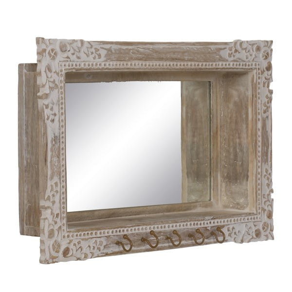 Zidno ogledalo s okvirom od masivnog drveta 61x38 cm – Ixia-image-1