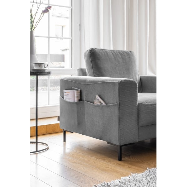 Siva fotelja od samta Lofty Lilly – Miuform-image-3