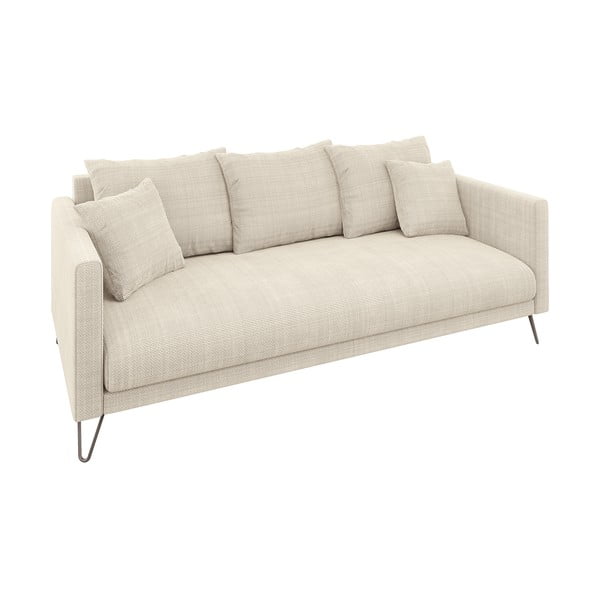 Krem sofa od šenila 200 cm Freya – Ropez