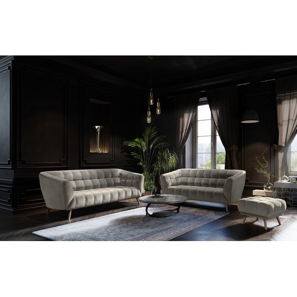 Bež sofa od baršuna Interieurs 86 Étoile, 210 cm-image-4