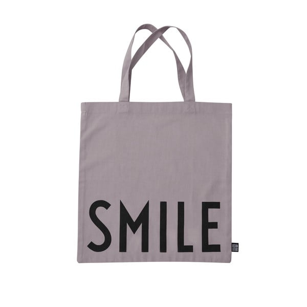 Ljubičasta platnena torba Design Letters Smile