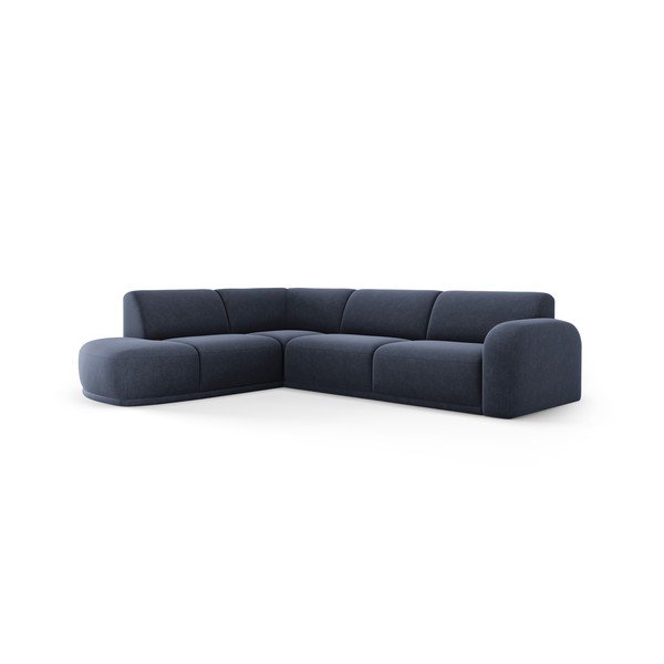 Tamno plava baršunasti kutna garnitura Erin – Micadoni Home-image-2