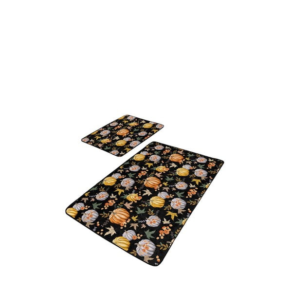 Crno-narančaste kupaonske prostirke u setu 2 kom 60x100 cm – Mila Home