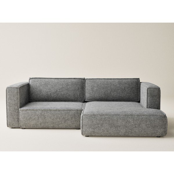 Siva sklopiva/s prostorom za odlaganje kutna garnitura od šenila (s desnim kutom/s ležaljkom) Velto – Maison de Rêve-image-2