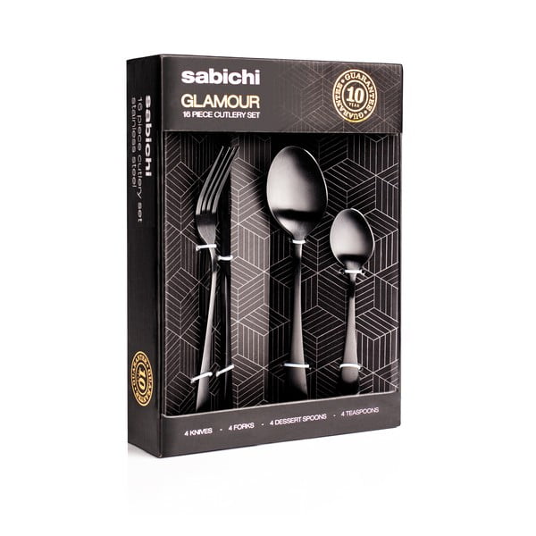 16-dijelni mat crni pribor za jelo Sabichi-image-1