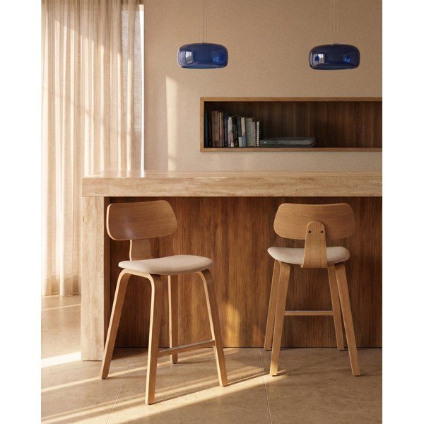 Tamno plava LED viseća svjetiljka sa staklenim sjenilom ø 38 cm Reig – Kave Home-image-2
