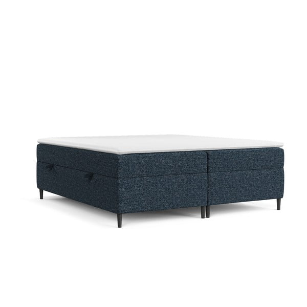 Tamno plavi boxspring krevet s prostorom za pohranu 200x200 cm Araya – Maison de Rêve
