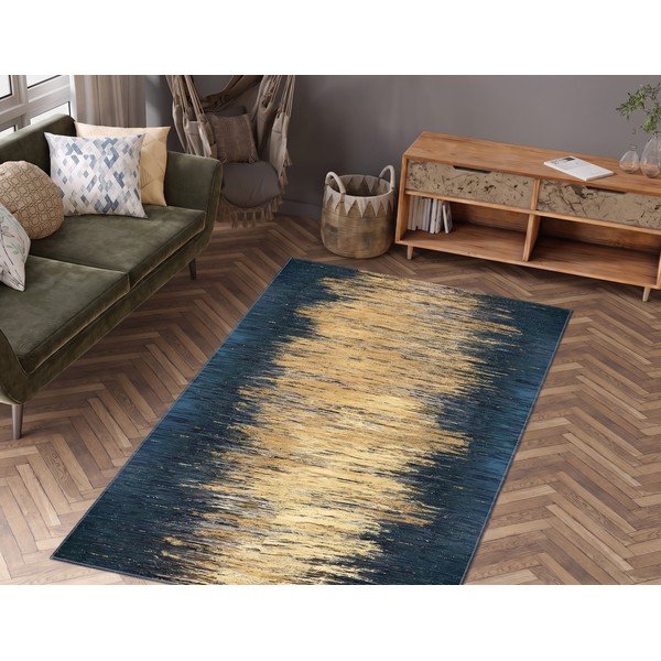 Žuti /tamno plavi periv tepih 50x80 cm Goldie – Vitaus-image-1