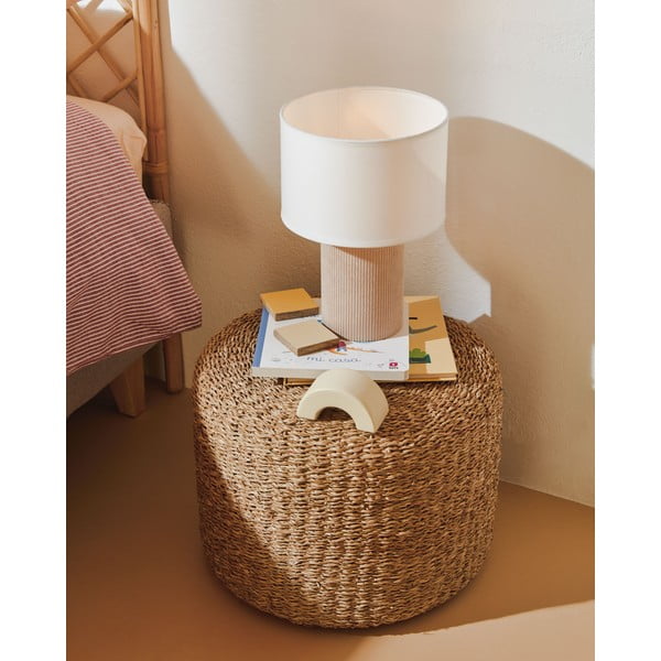 Bijela/bež stolna lampa s tekstilnim sjenilom (visina 29 cm) Bianella – Kave Home-image-2