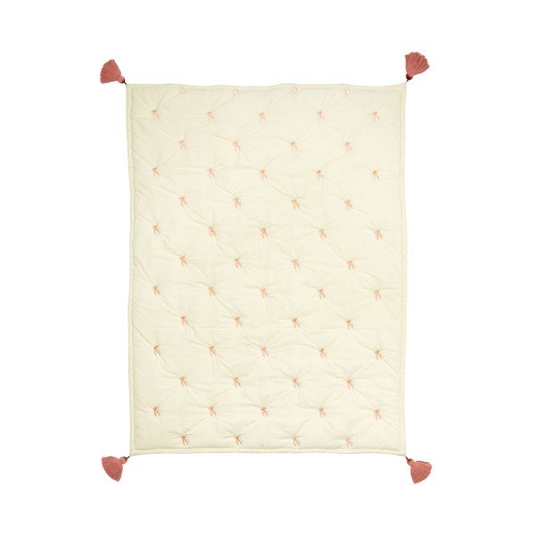 Svijetlo žuta/ružičasta prošivena deka za bebe od organskog pamuka 90x120 cm Bows – Cam Cam Copenhagen-image-3
