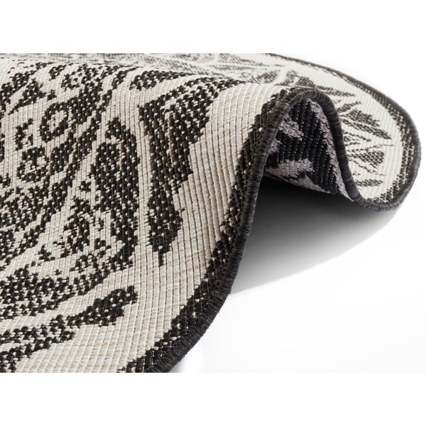 Crno-krem vanjski tepih NORTHRUGS Siruma, ø 200 cm-image-2