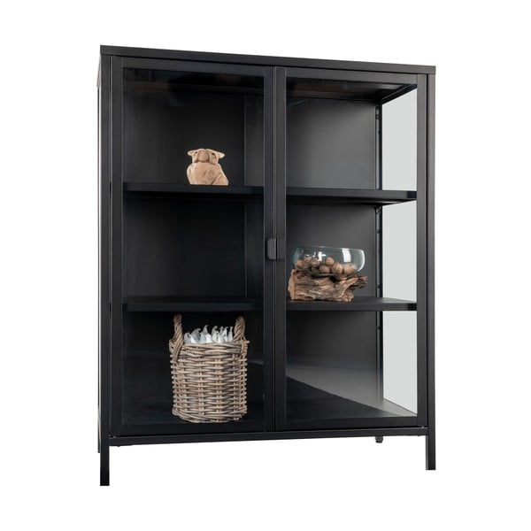 Crna metalna vitrina 80x101,5 cm Brisbane – House Nordic-image-3