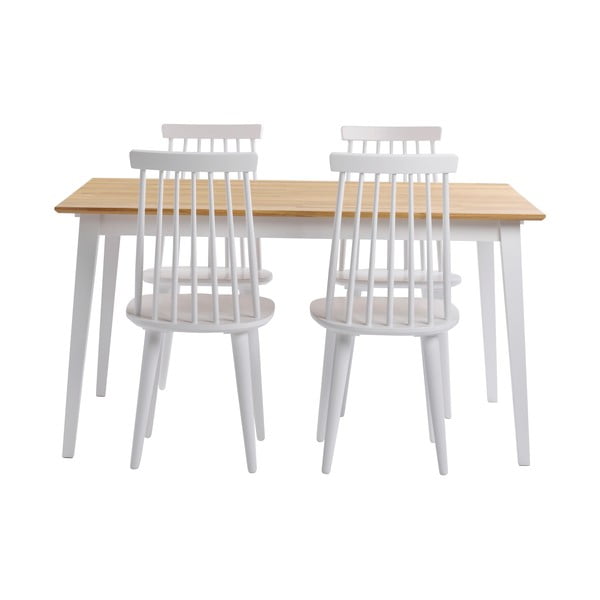 Blagovaonski stol od hrastovine s bijelim nogama Rowico Mimi, 140 x 90 cm-image-4