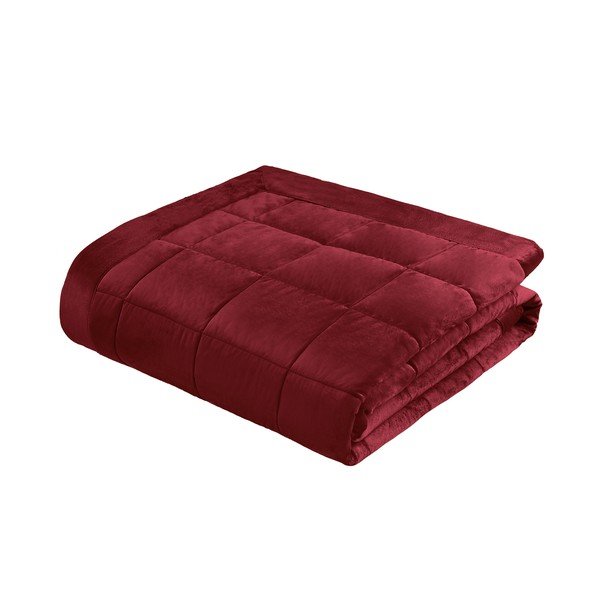 Bordo prošiven prekrivač od samta 220x220 cm Kingsley Matt Velvet – Catherine Lansfield